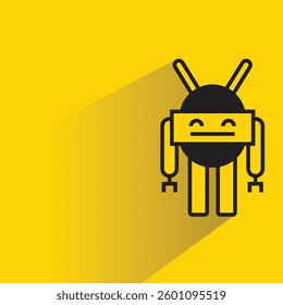 robot icon with shadow yellow background