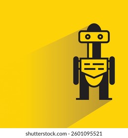 robot icon with shadow yellow background