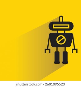 robot icon with shadow yellow background