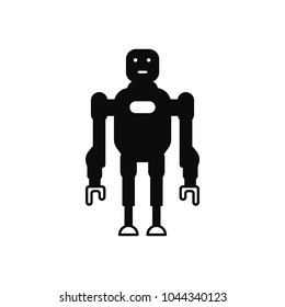 Robot icon. Silhouette illustration of artificial Robot vector icon for web and advertising