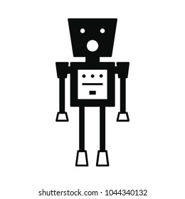 Robot icon. Silhouette illustration of future Robot vector icon for web and advertising