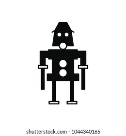 Robot icon. Silhouette illustration of intelligence Robot vector icon for web and advertising