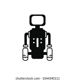 Robot icon. Silhouette illustration of Robot vector icon for web and advertising