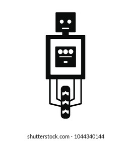 Robot icon. Silhouette illustration of Robot vector icon for web and advertising