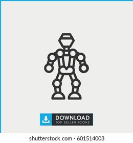 robot icon. simple outline robot vector icon. on white background.