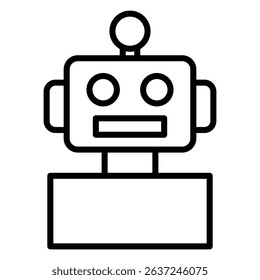 robot icon Simple thin line stroke