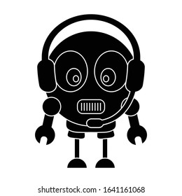 robot icon support bot icon online support heip sign 