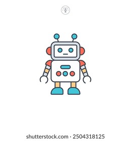 Robot icon symbol vector illustration isolated on white background