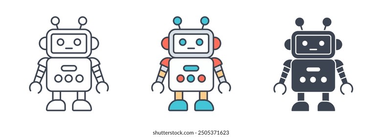 Robotersymbol, Vektorgrafik einzeln auf weißem Hintergrund
