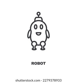 robot icon. Thin line robot icon from artificial intellegence collection. Outline vector isolated on white background. Editable robot symbol can be used web and mobile