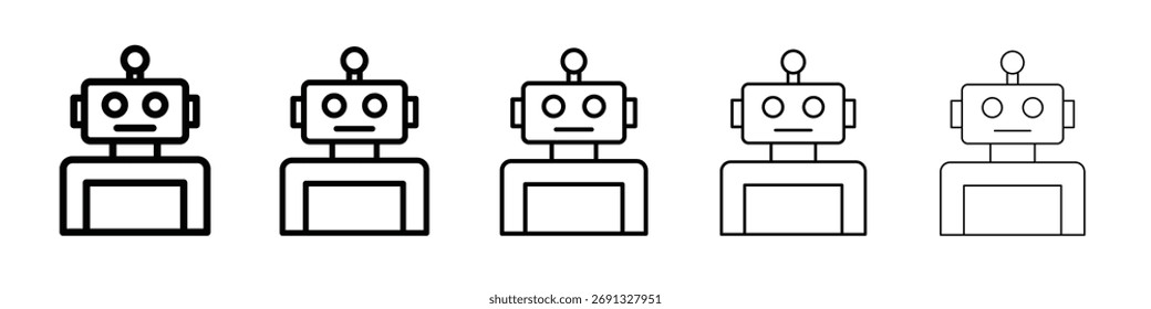 Robot icon. Thin line icons collection for web ui.