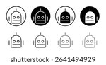 Robot icon Thin line illustration set vector