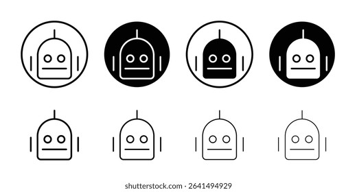 Robot icon Thin line illustration set vector