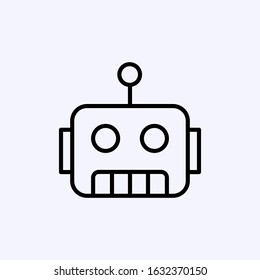 Robot icon thin line isolated on white background
