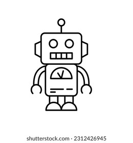 Robot icon in thin line style