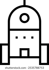 Icono de robot. Diseño de estilo lineal delgado aislado sobre fondo blanco