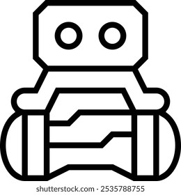 robot icon. Thin linear style design isolated on white background