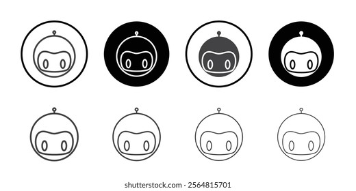 Robot icon Thin outline art symbol
