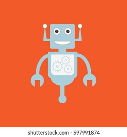 Robot icon vector. Artificial intelligence elements AI vector