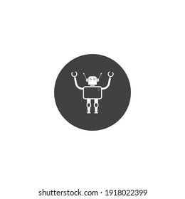 Robot icon, vector concept illustration for design logo background.