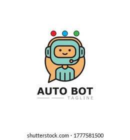 Concepto vectorial de icono de robot .Vector ilustración de caracteres de línea moderna aislada en fondo blanco