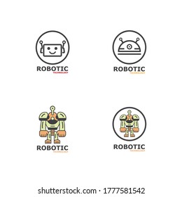 Robot icon vector concept .Vector modern line character illustration isolated on white background