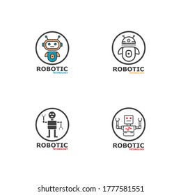 Robot icon vector concept .Vector modern line character illustration isolated on white background