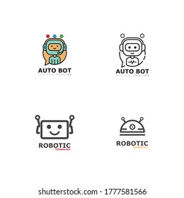 Robot icon vector concept .Vector modern line character illustration isolated on white background