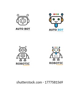 Robot icon vector concept .Vector modern line character illustration isolated on white background