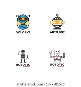 Robot icon vector concept .Vector modern line character illustration isolated on white background