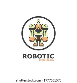 Robot icon vector concept .Vector modern line character illustration isolated on white background