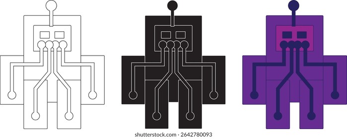 Robot icon vector concept .Vector modern line character illustration isolated on white background
