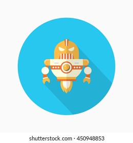 Robot icon , Vector flat long shadow design. Robot and Science concept.