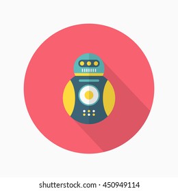 Robot icon , Vector flat long shadow design. Robot and Science concept.
