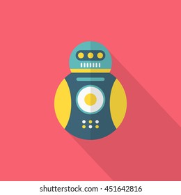 Robot icon , Vector flat long shadow design. Robot and Science concept.