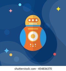 Robot icon , Vector flat long shadow design. Robot and Science concept.