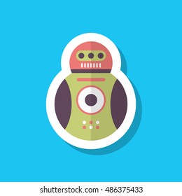 Robot icon , Vector flat long shadow design. Robot and Science concept.