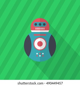Robot icon , Vector flat long shadow design. Robot and Science concept.