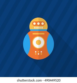 Robot icon , Vector flat long shadow design. Robot and Science concept.