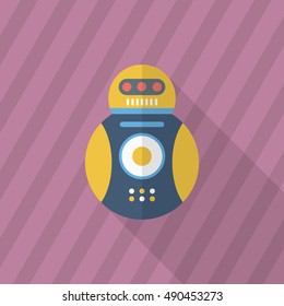 Robot icon , Vector flat long shadow design. Robot and Science concept.