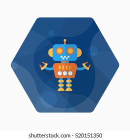Robot icon , Vector flat long shadow design. Robot and Science concept.