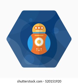Robot icon , Vector flat long shadow design. Robot and Science concept.