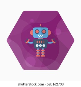 Robot icon , Vector flat long shadow design. Robot and Science concept.