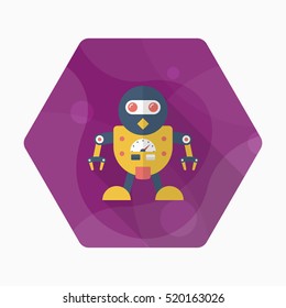 Robot icon , Vector flat long shadow design. Robot and Science concept.