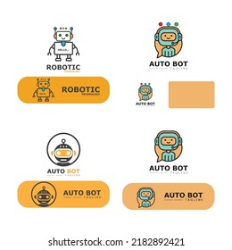 Diseño de ilustraciones vectoriales de iconos de robot