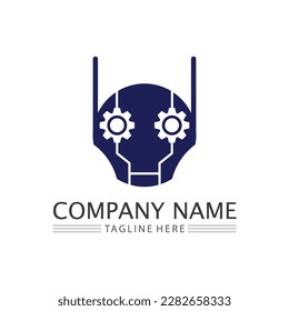 Diseño de ilustraciones vectoriales de iconos de robot