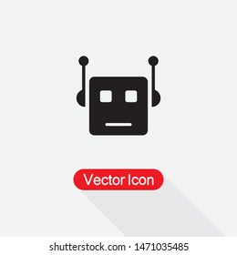Robot Icon Vector Illustration On Light Gray Background Eps10