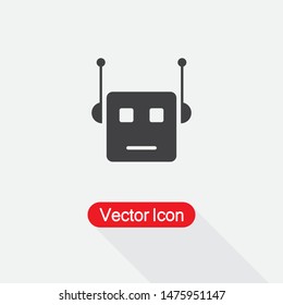 Robot Icon Vector Illustration On Light Gray Background Eps10