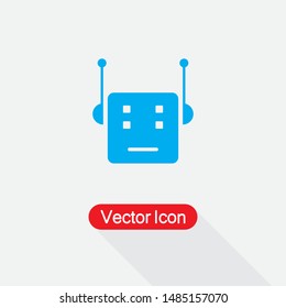 Robot Icon Vector Illustration On Light Gray Background Eps10