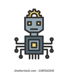 Robot icon vector image. Can also be used for Artificial Intelligence. Suitable for mobile apps, web apps and print media.